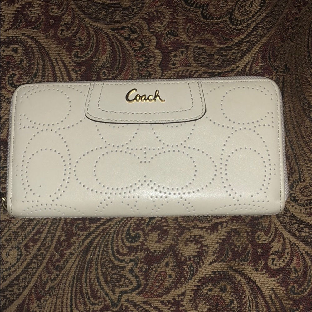Cream leather coach wallet